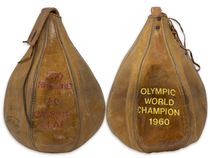 Muhammad Ali Signed Speed Bag From 1963 as Cassius Clay -- With COA From Craig R. Hamilton